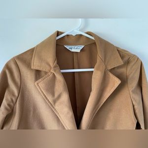 Vtg NPC Fashions Camel Tan Beige Plush Velvet Blazer Suit Jacket 10